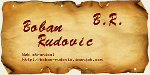 Boban Rudović vizit kartica